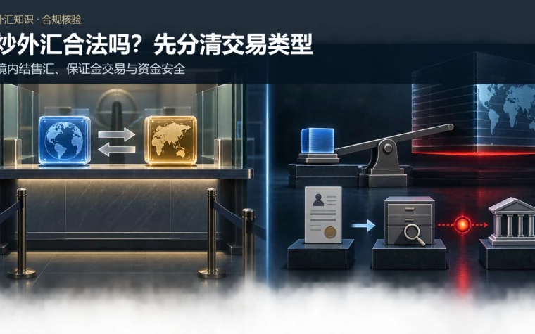 境内银行外币兑换与境外杠杆合约对比，并展示法律实体、监管登记和收款账户不一致警示的示意图