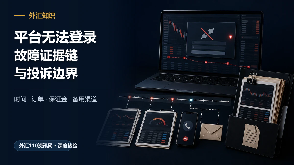 外汇平台无法登录时的故障时间线、订单保证金证据与备用投诉渠道示意图